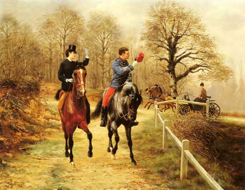 Painting Code#11462-Goubie, Jean Richard(France): An Afternoon Ride