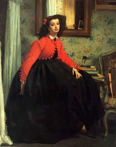 Painting Code#1194-Tissot, James Jacques Joseph(France): Portrait of Mlle. L.L.