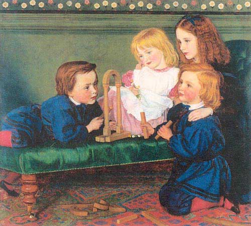 Painting Code#12087-Hughes, Arthur(England): The Children of George Birkbeck Hill