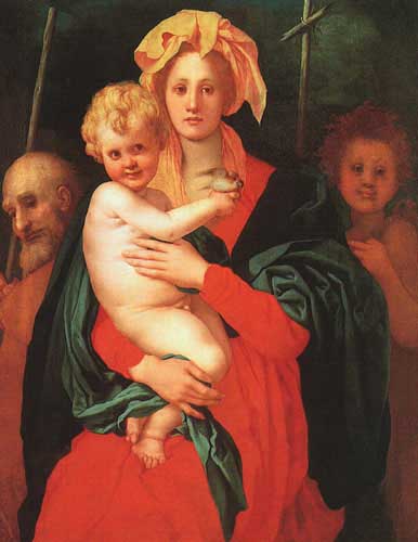 Painting Code#12148-Pontormo, Jacopo(Italy): Madonna &amp; Child with St.Joseph and St.John the Baptist