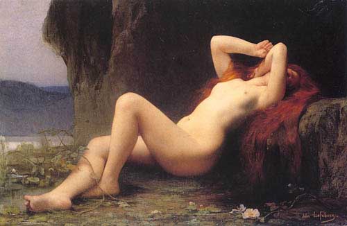 Painting Code#12315-Lefebvre, Jules Joseph(France): Mary Magdalene In The Cave
