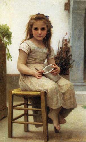Painting Code#12592-Bouguereau, William - The Snack (also known as Le Gouter)