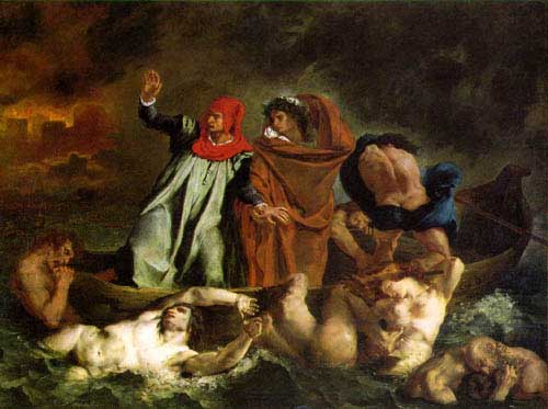 Painting Code#1273-Delacroix, Eugene: The Barque of Dante