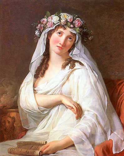 Painting Code#15418-David, Jacques-Louis - A Vestal Virgin Crowned With Flowers