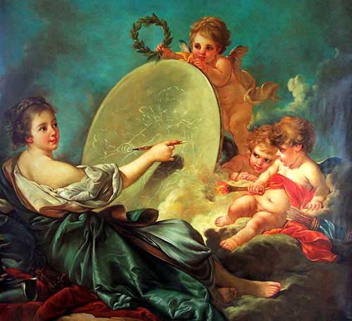 Painting Code#15500-Boucher, Francois - Allegory of Painting