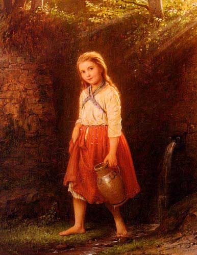 Painting Code#1963-Bremen, Johann Georg Meyer von(Genmany): The Young Water Carrier