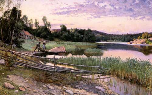 Painting Code#2615-Hjelm, Axel Olaf Frederick(Sweden):  Down To The Water

