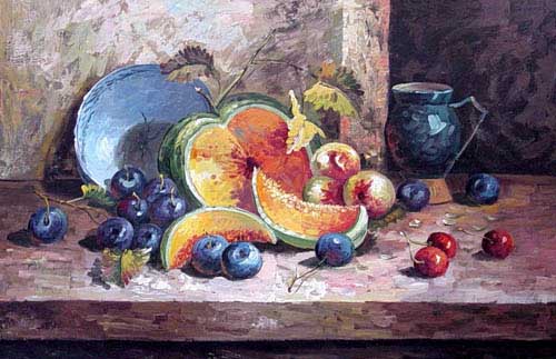 Oil Paintings Production:Fruit and Pumpkin  hspace=