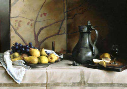 Painting Code#3467-Paul S Brown - Still Life with Fruits