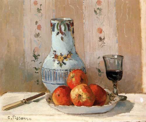 Painting Code#3571-Pissarro, Camille: Still Life with Apples and Pitcher