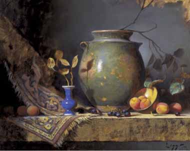 Painting Code#3731-Olive Jar and Apricots