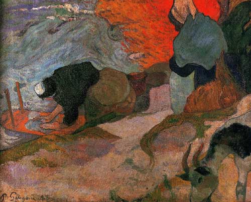 Painting Code#42224-Gauguin, Paul - Washerwomen
