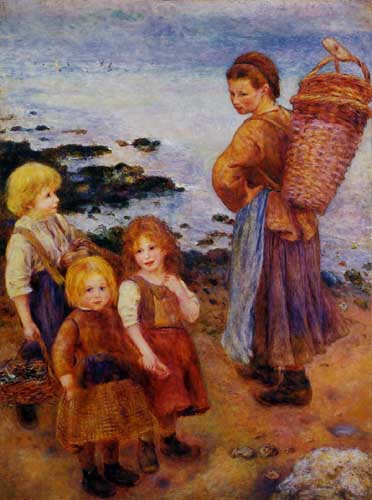 Painting Code#45956-Renoir, Pierre-Auguste - Mussel Fishers at Berneval