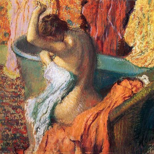 Painting Code#46139-Degas, Edgar - Seated Bather Drying Herself