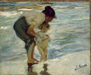 Painting Code#46171-Sorolla y Bastida, Joaquin - At the Beach