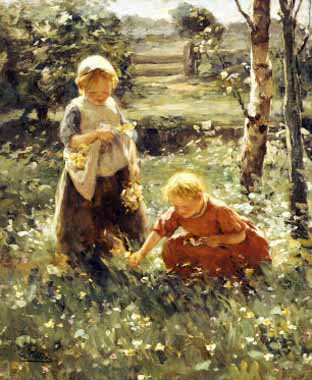 Painting Code#46188-Pieters, Evert - Children in a Field