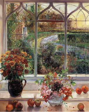 Painting Code#6455-Timothy Easton - Autumn Flowers and Apples
