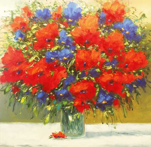 Painting Code#6724-Christian Nesvadba - Bold Floral Still Life