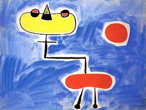 Oil Paintings Production:Joan Miro: Figur vor roter Sonne hspace=