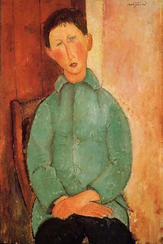 Painting Code#70775-Modigliani, Amedeo - Boy in a Blue Shirt