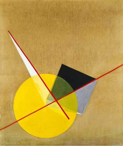 Painting Code#7324-Laszlo Moholy-Nagy - Yellow Circle