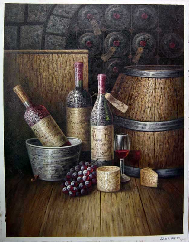 Painting Code#S122107-Wine Bottles Painting