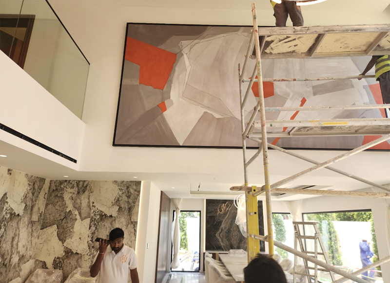 Big Modern Paintings Commissioned by Client from Dubai