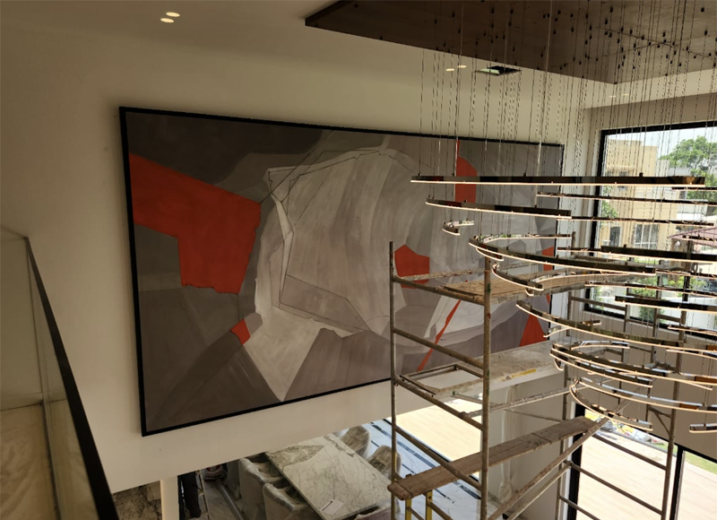 Big Modern Paintings Commissioned by Client from Dubai