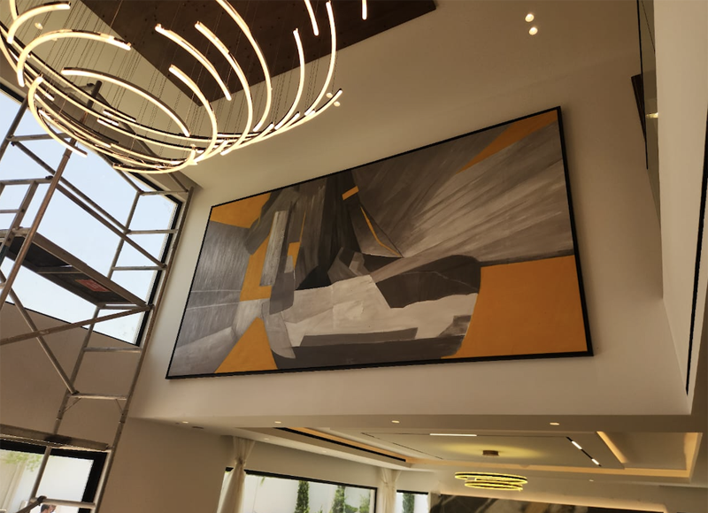 Big Modern Paintings Commissioned by Client from Dubai