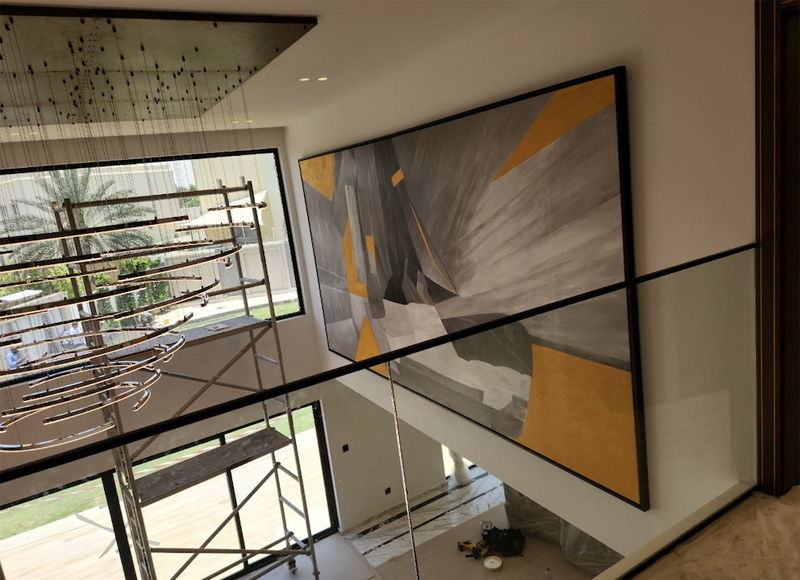 Big Modern Paintings Commissioned by Client from Dubai