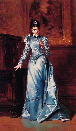 Painting Code#11046-Bakalowicz, Ladislaus: Her Fiance's Portrait