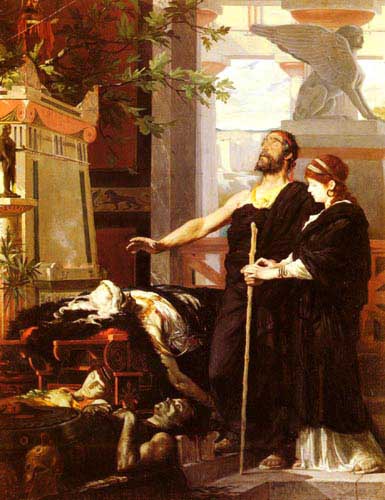 Painting Code#11099-Chartran, Theobald(France): The Exiles From Thebes