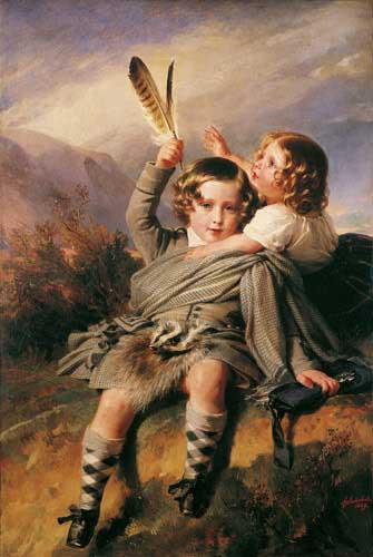 Painting Code#11117-Winterhalter, Franz Xavier - . Prince Alfred and Princess Helena