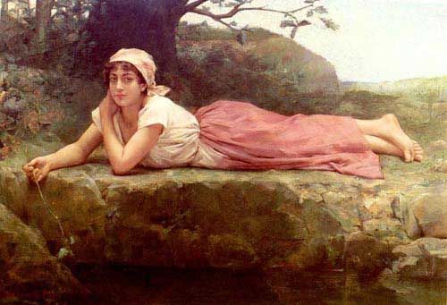 Painting Code#11133-Comerre, Leon François(France): At The Spring