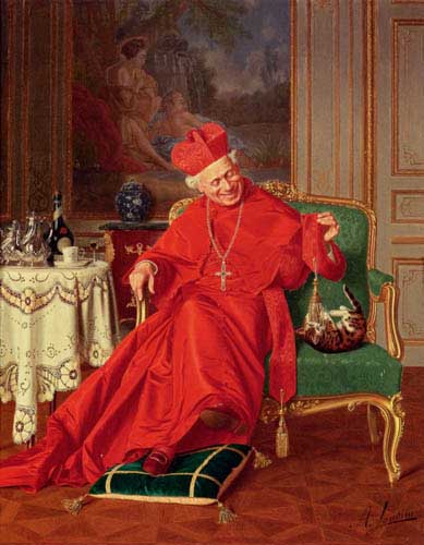 Painting Code#11145-Landini, Andrea: His Eminence's Friend