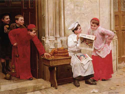 Painting Code#11172-Chocarne-Moreau, Paul Charles(France): Le Petit Journal