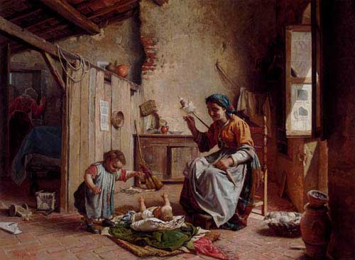 Painting Code#1121-Mazzotta, Federico(Italy): Entertaining The Baby
