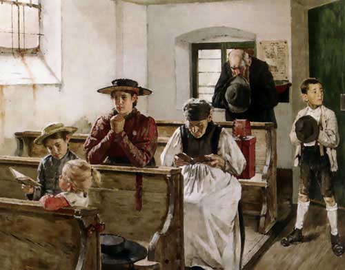 Painting Code#1122-Molitor, Martin von(Austria): Morning Prayers