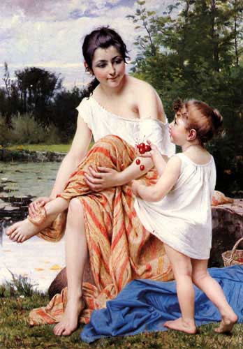 Painting Code#11227-Delobbe, Francois Alfred(France): The Offering