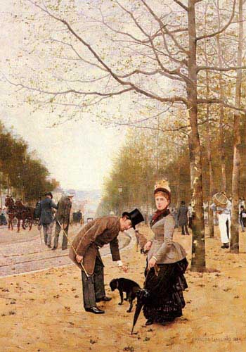 Painting Code#1125-Gaillard, Francois(Belgium): Sunday in the Park