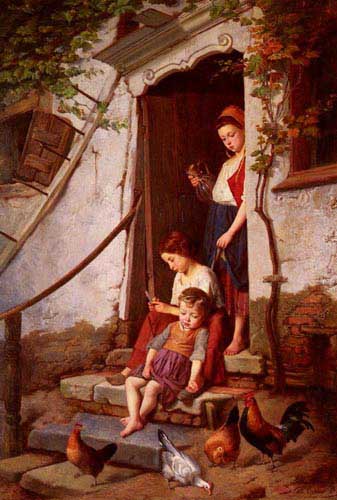 Painting Code#11279-Gerard, Theodore(Belgium): The Farmer's Children