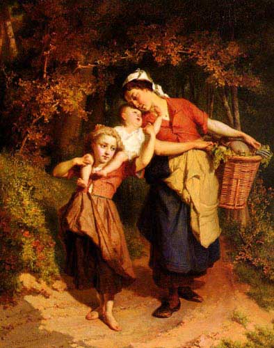 Painting Code#11280-Gerard, Theodore(Belgium): Returning From The Market