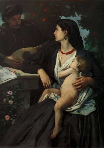 Painting Code#11297-Feuerbach, Anselm(Germany): Mandolin Player