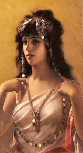 Painting Code#11300-Falero, Luis Ricardo(Spain): An Oriental Beauty