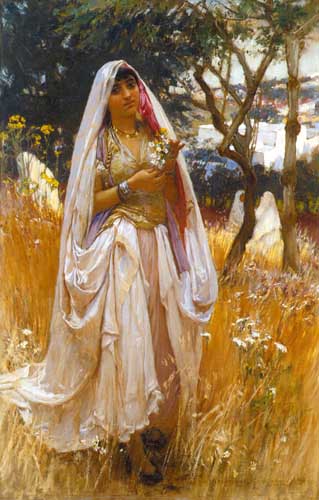 Painting Code#11309-Bridgman, Frederick Arthur: La jeune mauresque