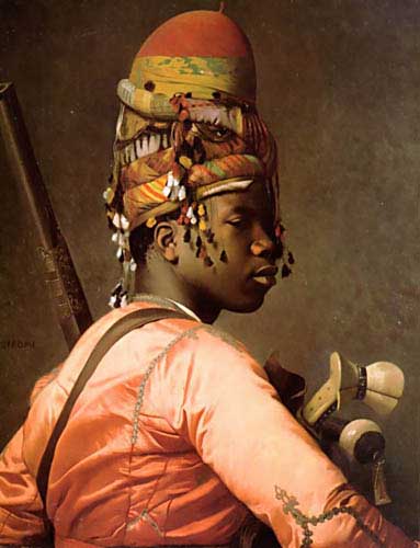 Painting Code#11311-Gerome, Jean-Leon(France): Black Bashi-Bazouk