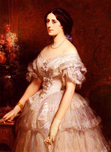 Painting Code#11315-Dubufe, Edouard Louis(France): Portrait Of A Lady