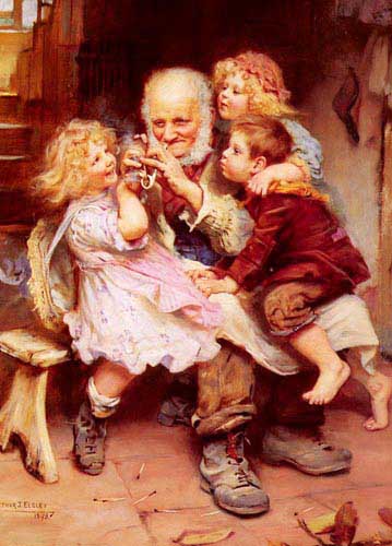 Painting Code#11324-Elsley, Arthur John(England): Grandfather's Favorites