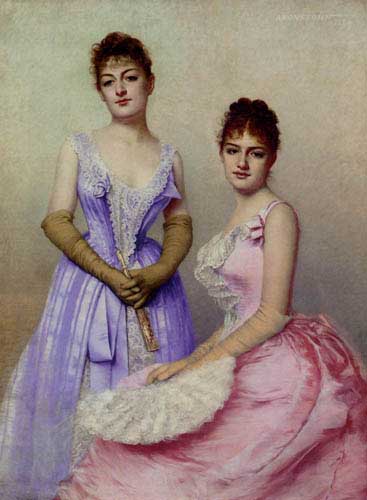 Painting Code#1139-Aronssohn-Danzig, Marta: The Debutantes
