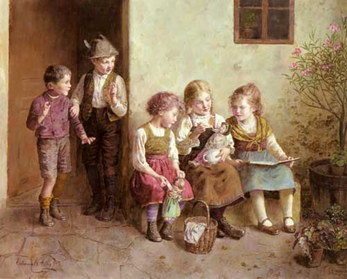 Painting Code#1143-Adler, Edmund(German): Dolls' Supper
